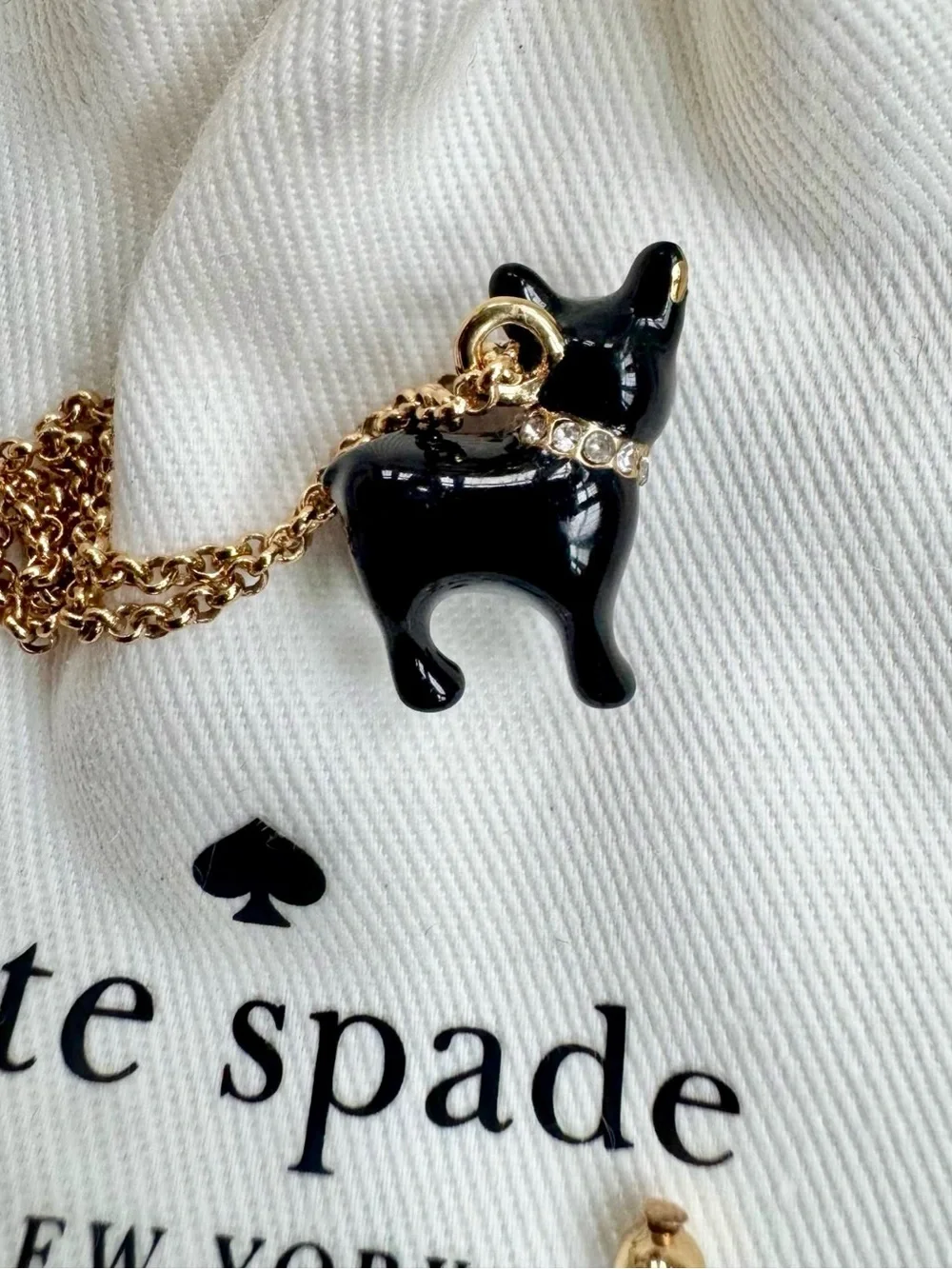 Kate Spade New York Ma Chérie Antoine French Bulldog mini pendant necklace